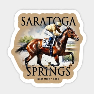 Saratoga Springs Horse Racing Sticker